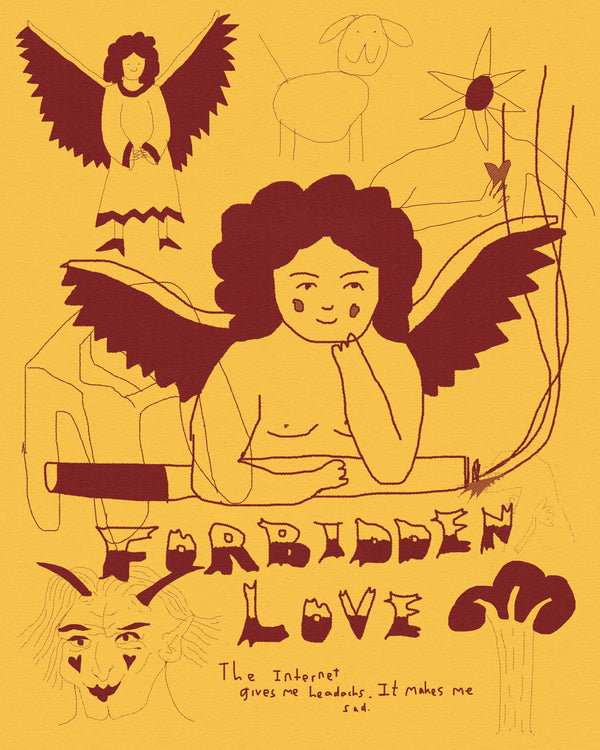 This reminds me of me, a happy accident. First I experiemnted with different colour/textures to make it a little more dimensional. Then I began moving all these designs around in an attempt to make the flash nice. I couldn't find any nice combo. A hour or so later, I returned and make the ciggy angel larger to prep him for export. As soon as I did that, that itch that goes off in my brain that says 