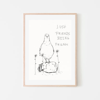 "Just friends being friends" - Giclée print