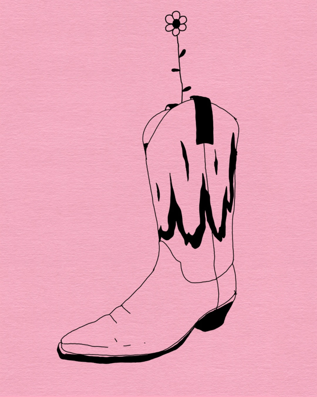 Fire flower cowboy boot 1