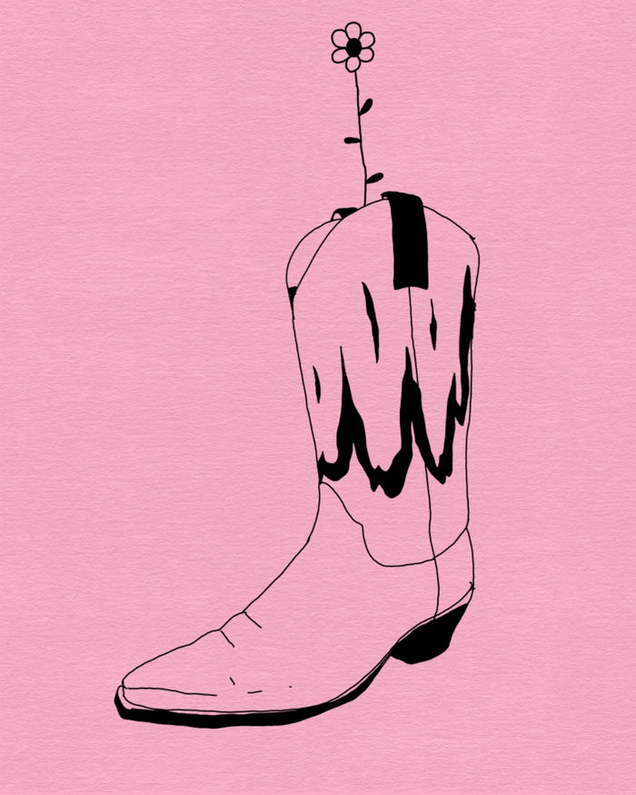 Fire flower cowboy boot 1