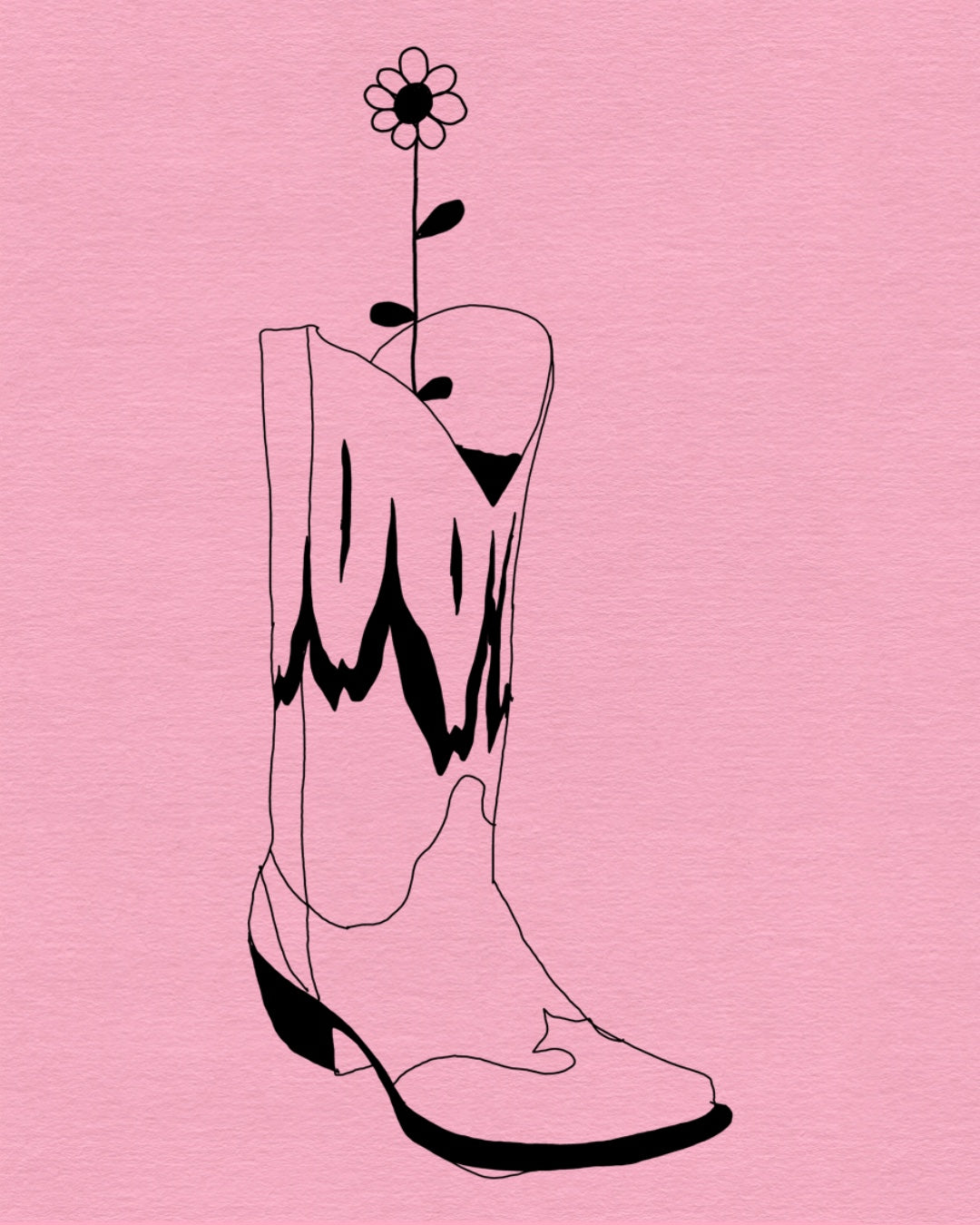 Fire flower cowboy boot 3