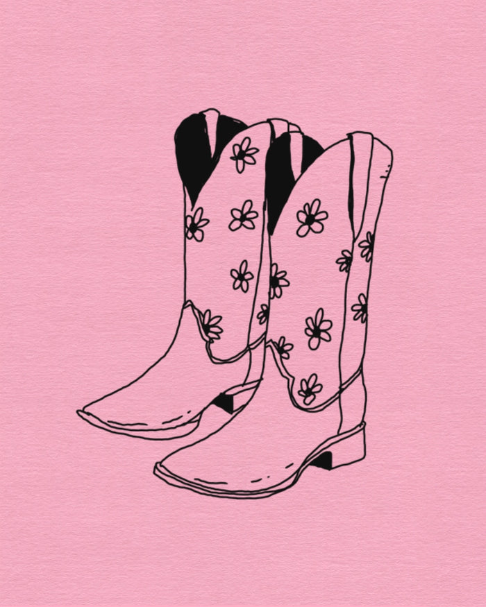 Flower cowboy boots