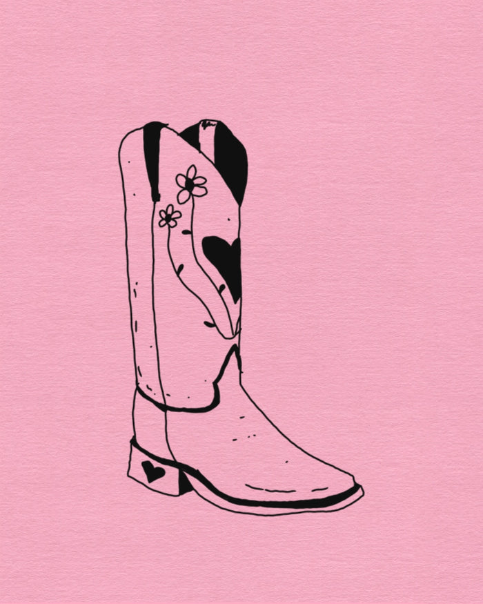 Flower Heart cowboy boot